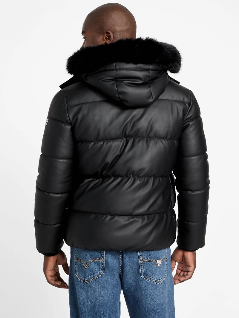 Eco Faux-Leather Puffer Jacket