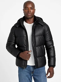 Eco Faux-Leather Puffer Jacket
