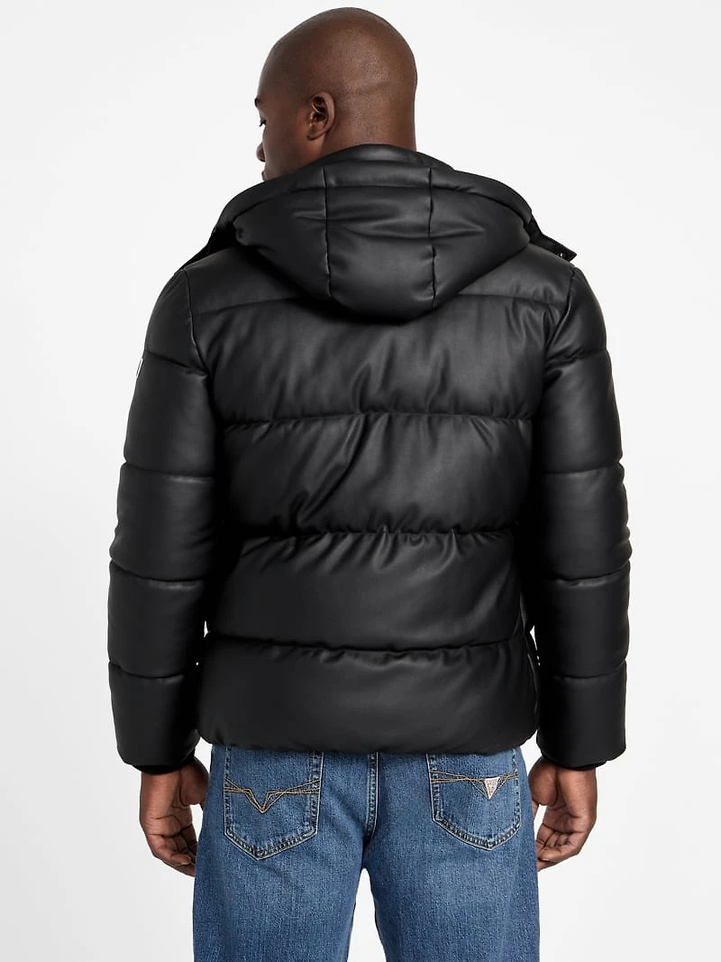 Eco Faux-Leather Puffer Jacket