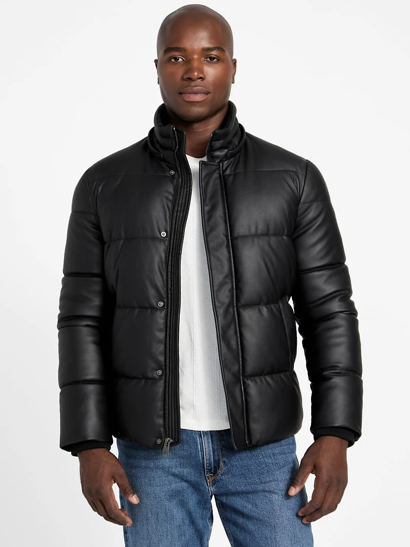 Eco Faux-Leather Puffer Jacket