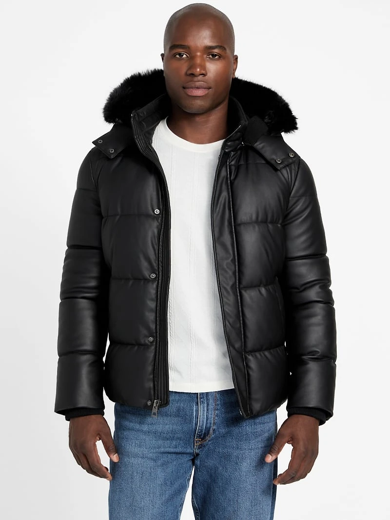 Eco Faux-Leather Puffer Jacket