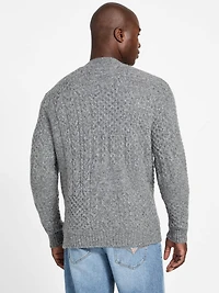 Eco Jeffry Cable-Stitch Cardigan Sweater