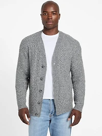 Eco Jeffry Cable-Stitch Cardigan Sweater
