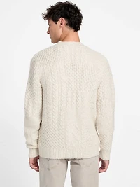Eco Jeffry Cable-Stitch Cardigan Sweater