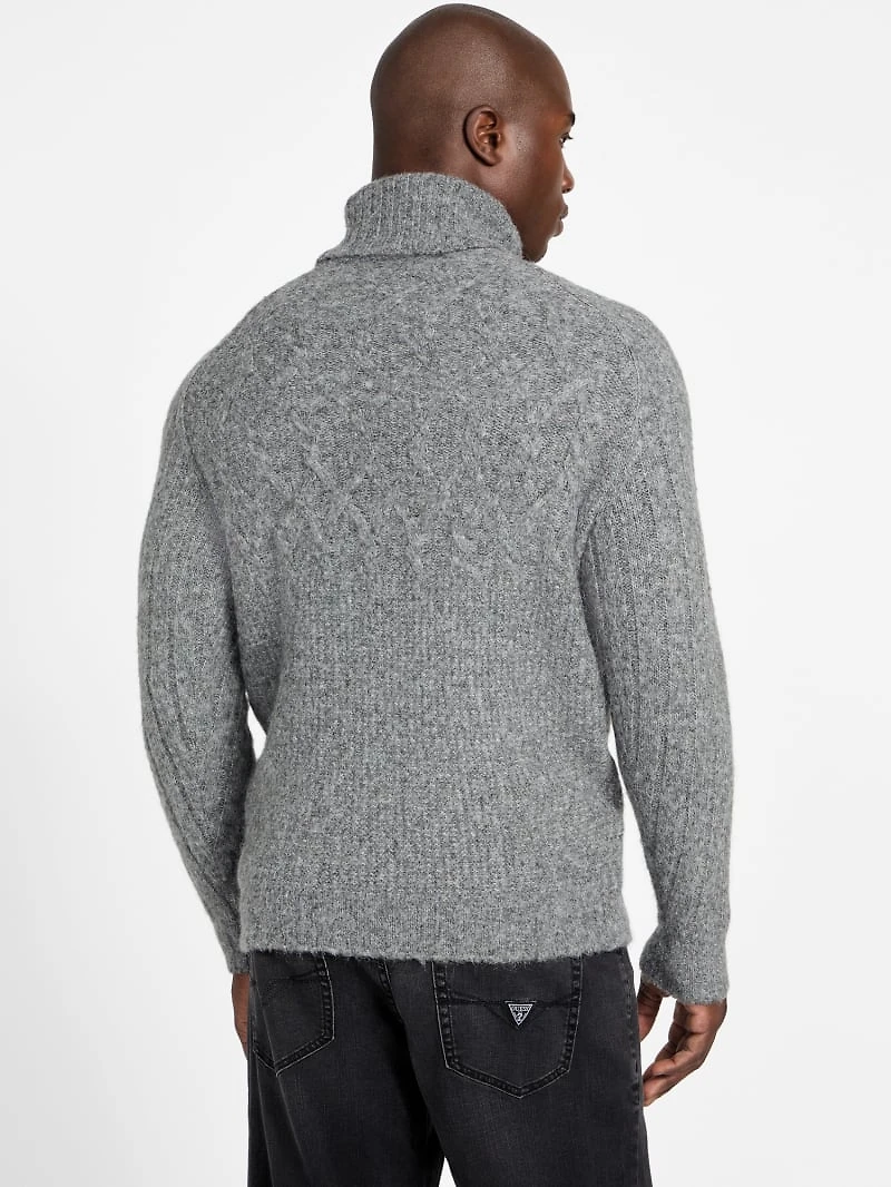 Eco Jemmy Turtleneck Mixed-Stitch Sweater