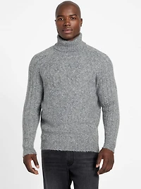 Eco Jemmy Turtleneck Mixed-Stitch Sweater