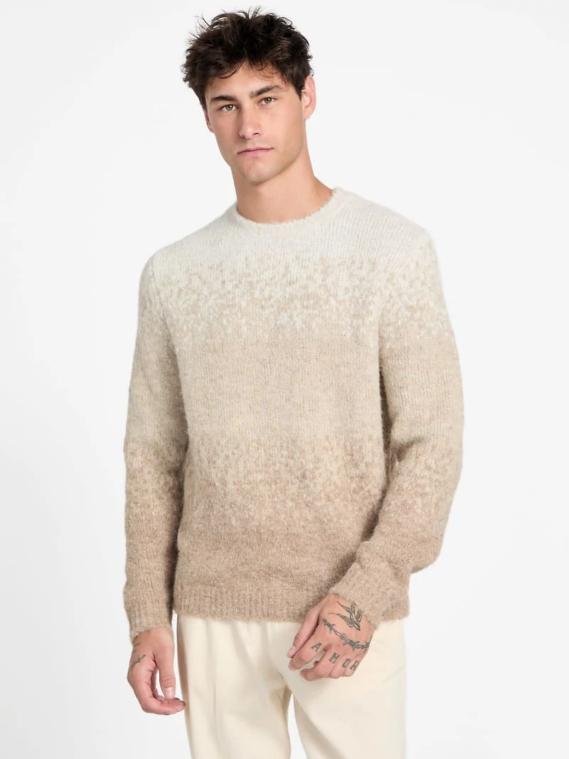Eco Trey Crewneck Marled Striped Sweater