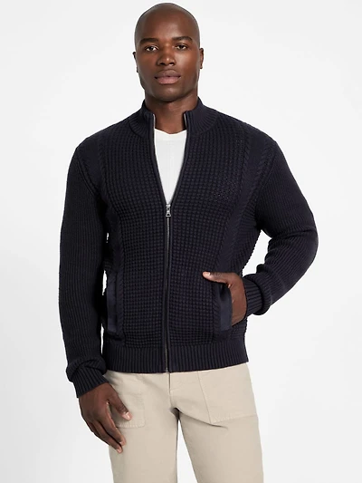 Eco Ryder Waffle-Knit Cardigan