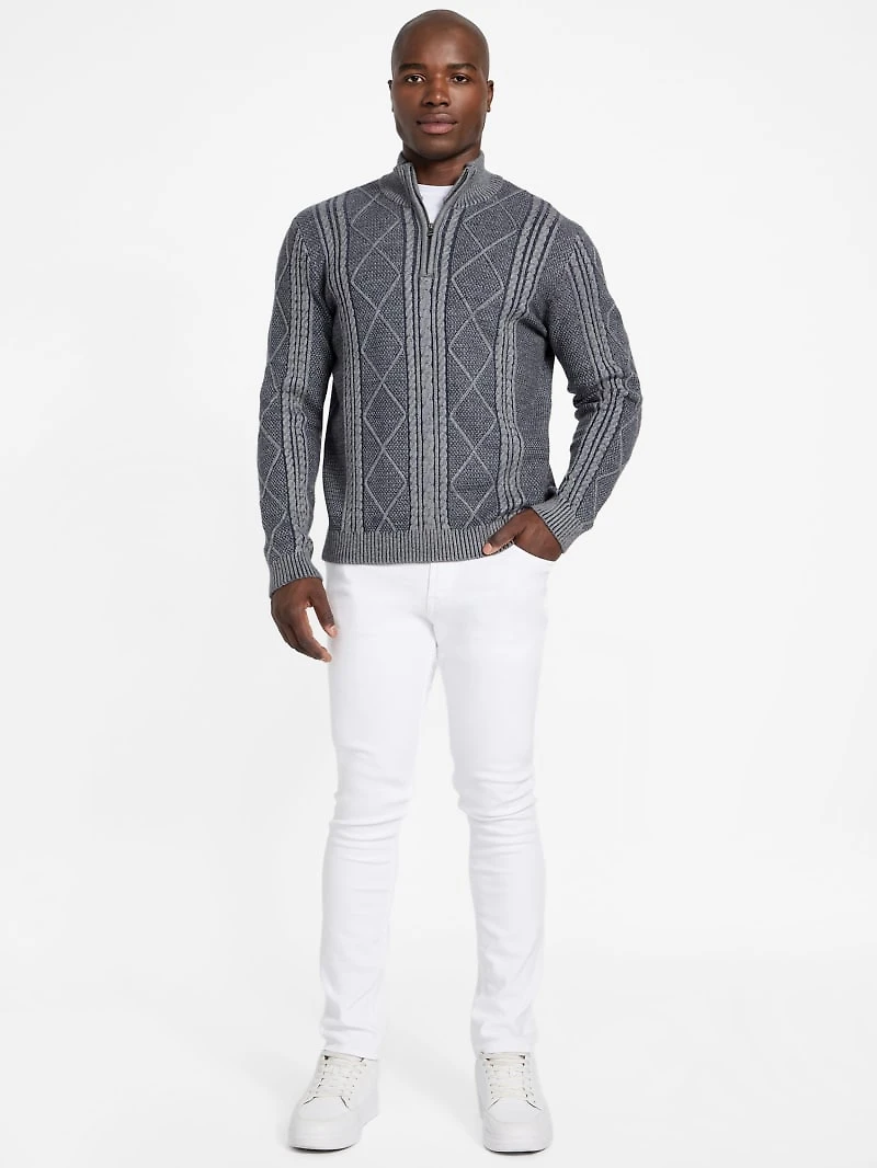 Eco Noel Zip Cable-Knit Sweater