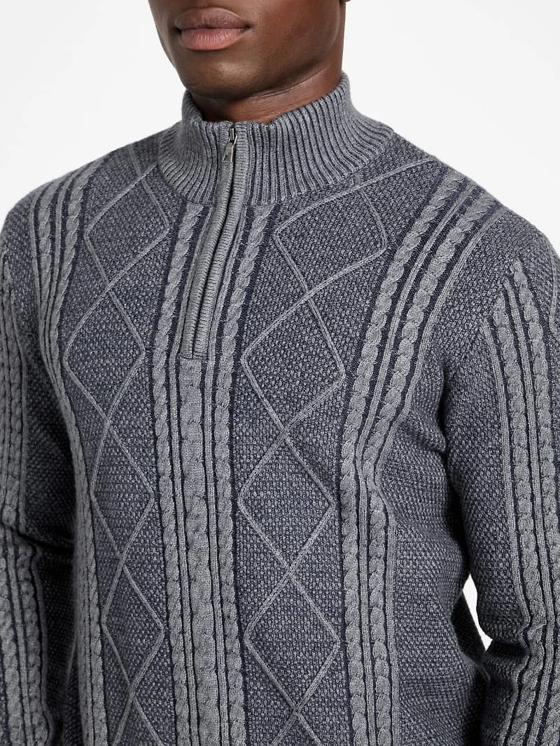 Eco Noel Zip Cable-Knit Sweater