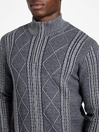 Eco Noel Zip Cable-Knit Sweater