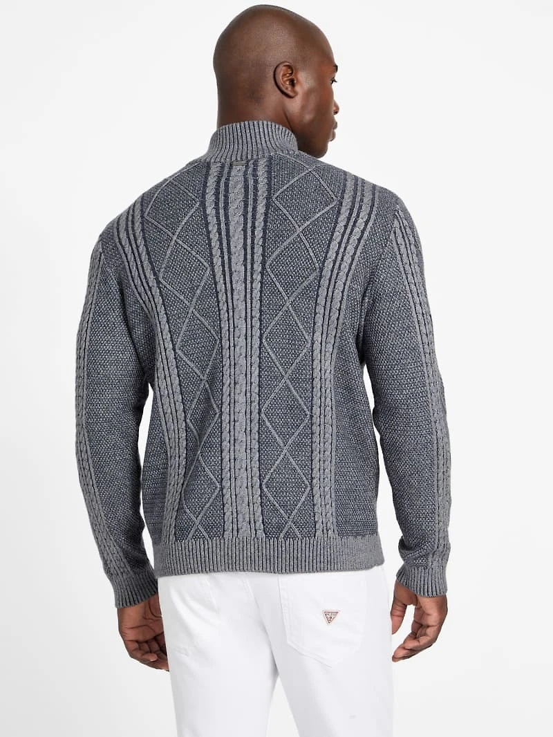 Eco Noel Zip Cable-Knit Sweater