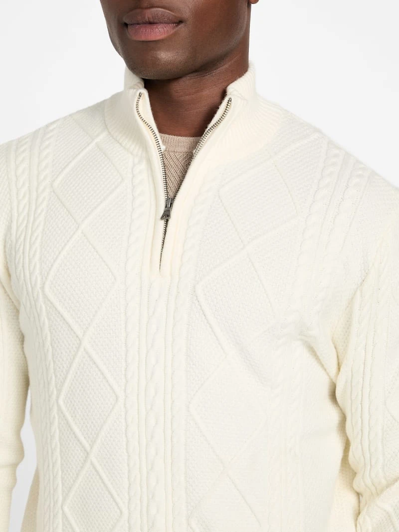 Eco Noel Zip Cable-Knit Sweater