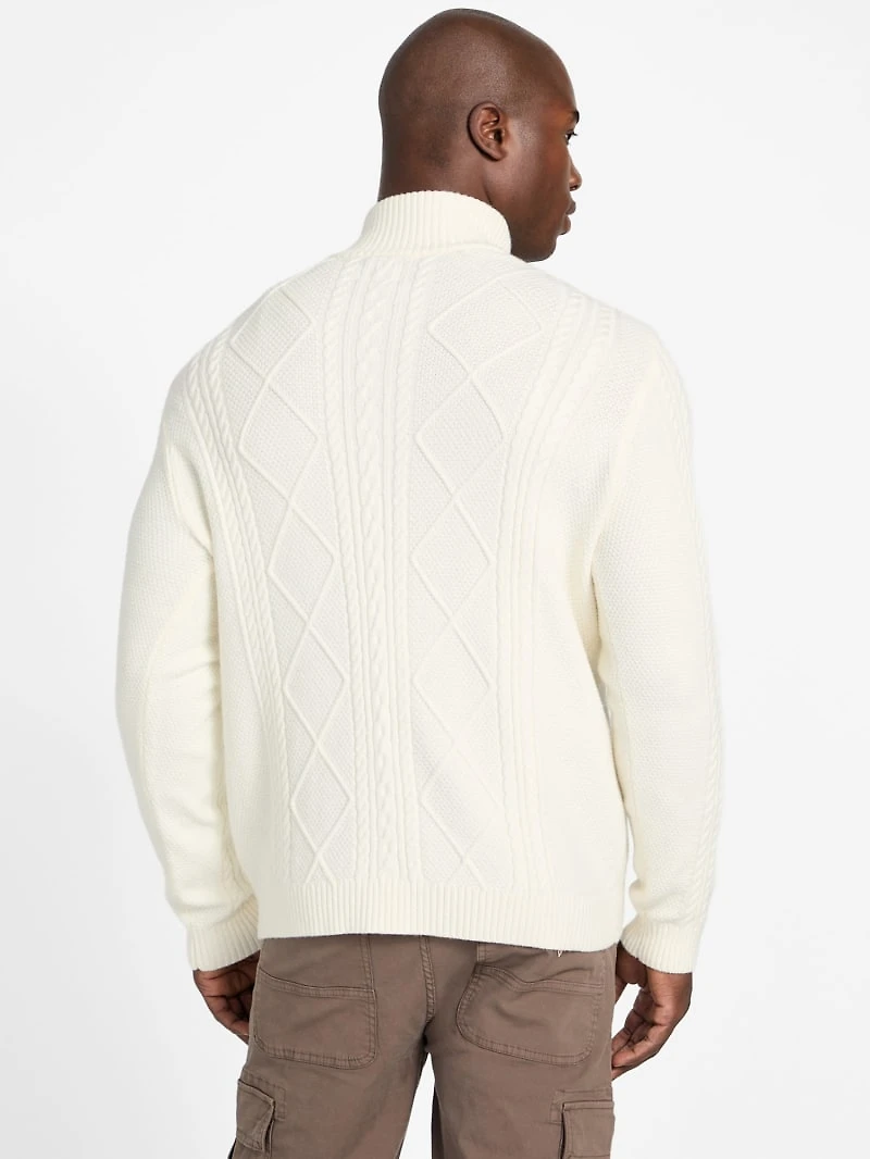 Eco Noel Zip Cable-Knit Sweater