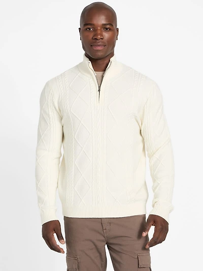 Eco Noel Zip Cable-Knit Sweater