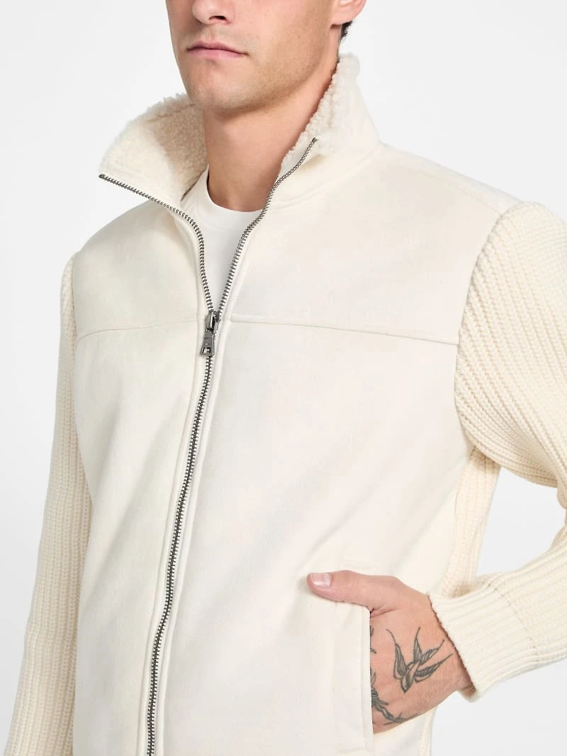 River Faux- Suede Knit Jacket