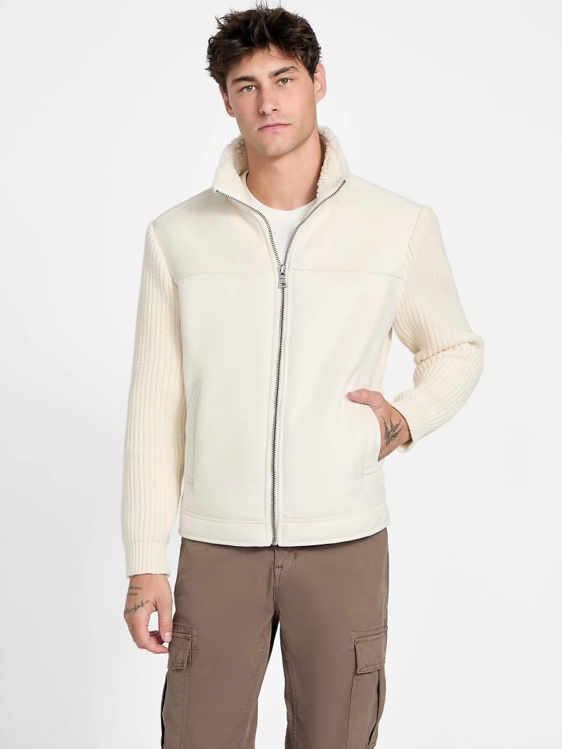 River Faux- Suede Knit Jacket