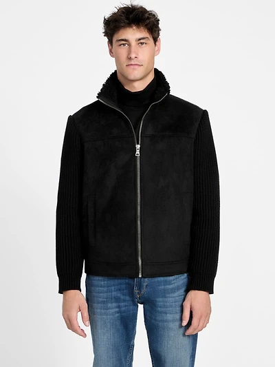 River Faux- Suede Knit Jacket