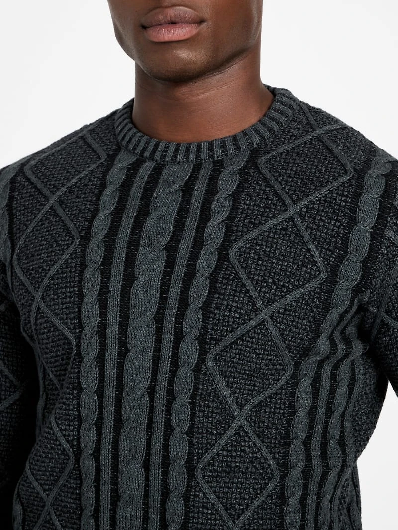Eco Adrian Crewneck Cable-Knit Sweater
