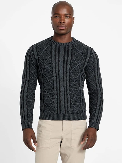 Eco Adrian Crewneck Cable-Knit Sweater