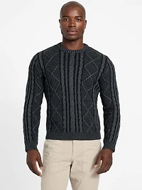 Eco Adrian Crewneck Cable-Knit Sweater