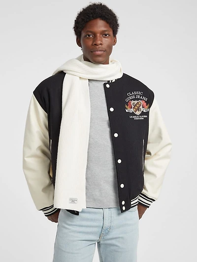 Wool-Blend Patch Scarf