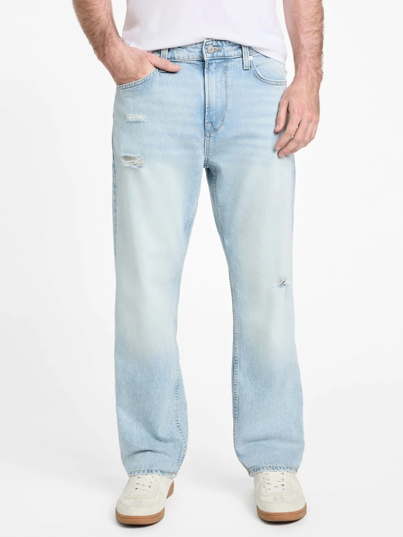 Eco Mason Distressed Straight Jeans
