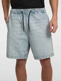 Denim Jogger Shorts