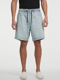 Denim Jogger Shorts