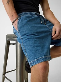 Denim Jogger Shorts