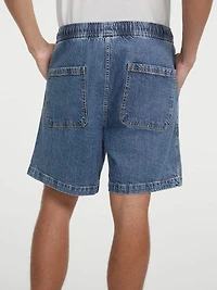 Denim Jogger Shorts