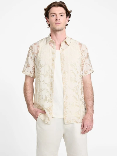 Floral Devore Burnout Shirt
