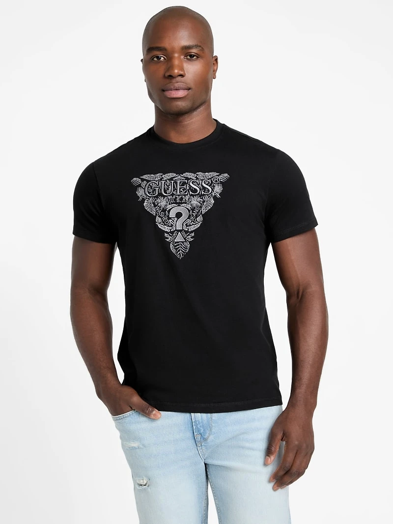 Eco Flower Embroidered Logo Tee