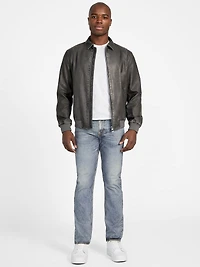 Faux-Leather Aviator Jacket