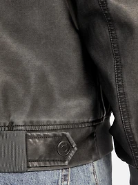 Faux-Leather Aviator Jacket