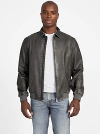 Faux-Leather Aviator Jacket