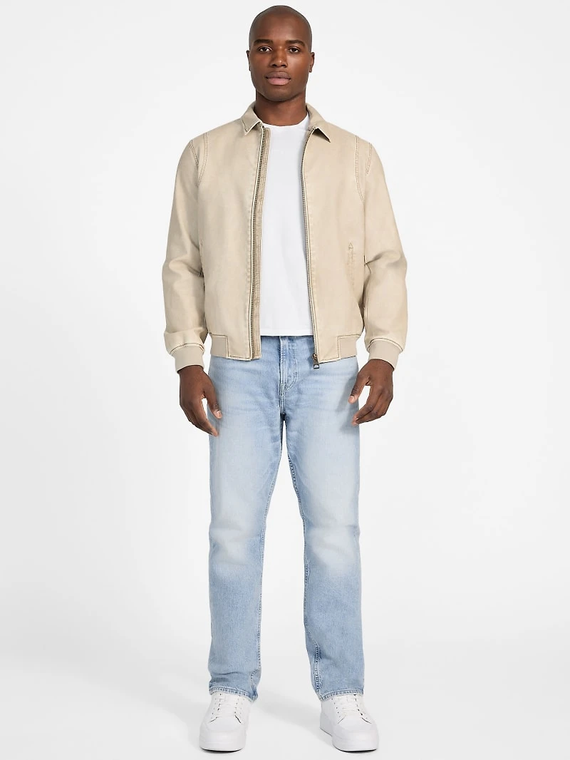 Faux-Leather Aviator Jacket