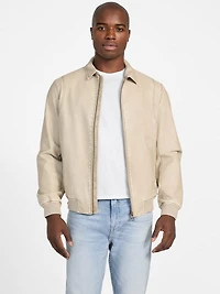 Faux-Leather Aviator Jacket