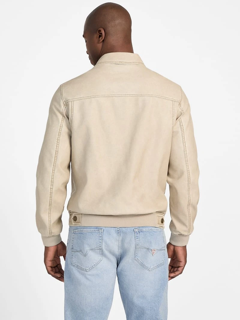 Faux-Leather Aviator Jacket