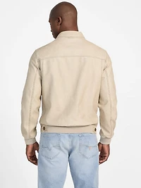 Faux-Leather Aviator Jacket