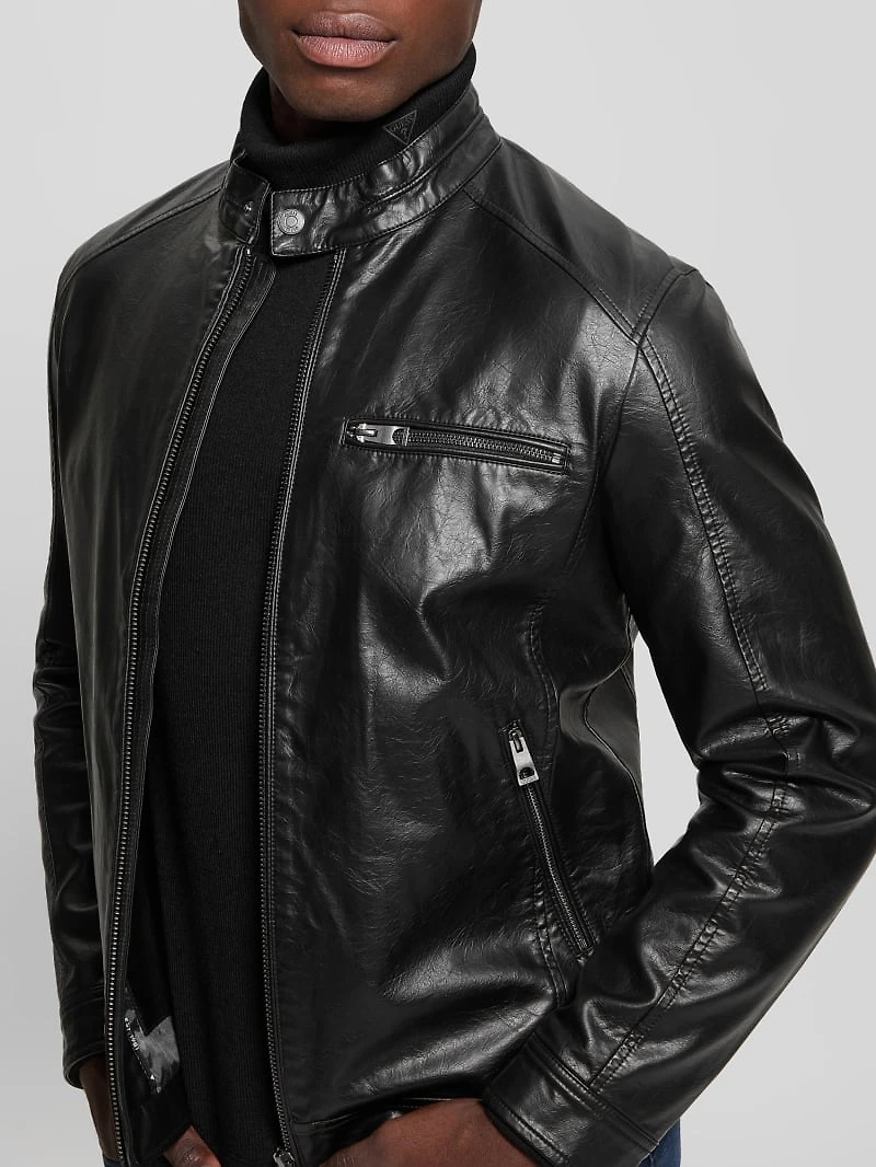 Faux-Leather Biker Jacket
