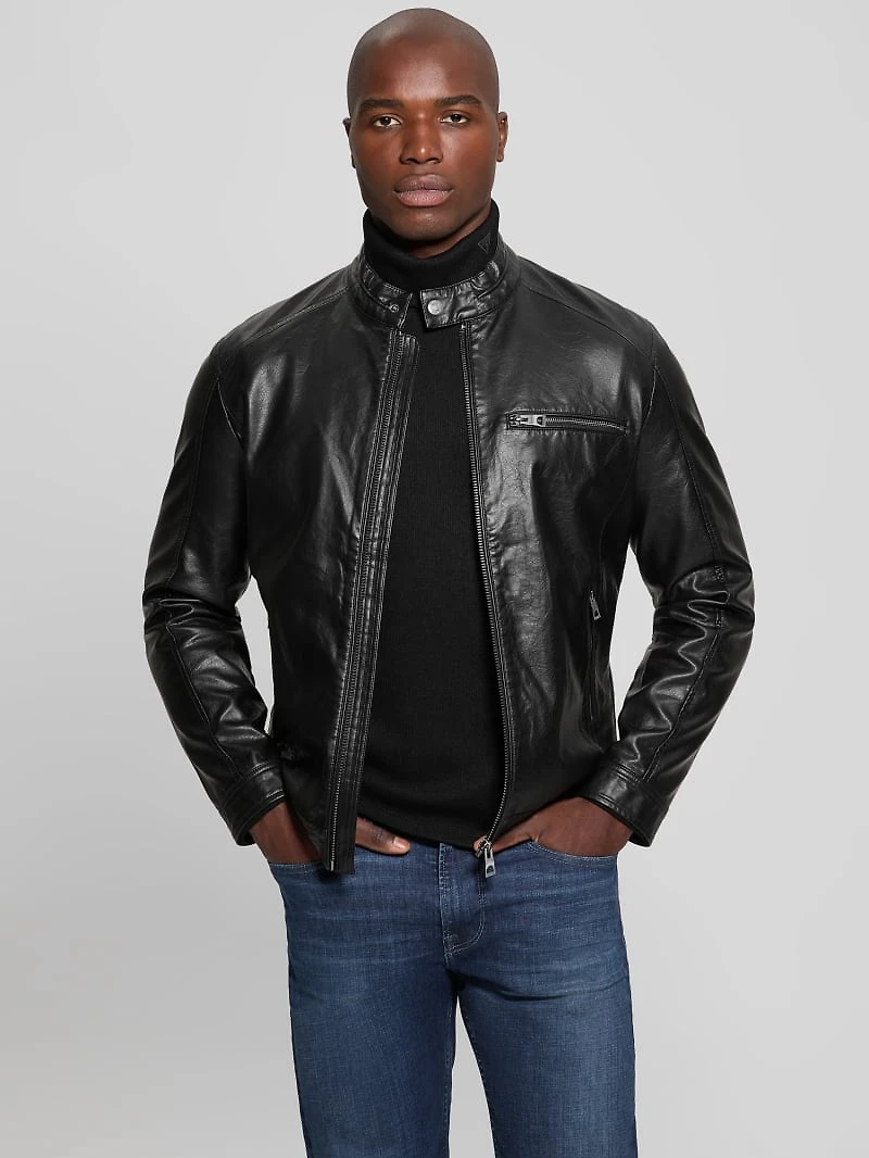 Faux-Leather Biker Jacket