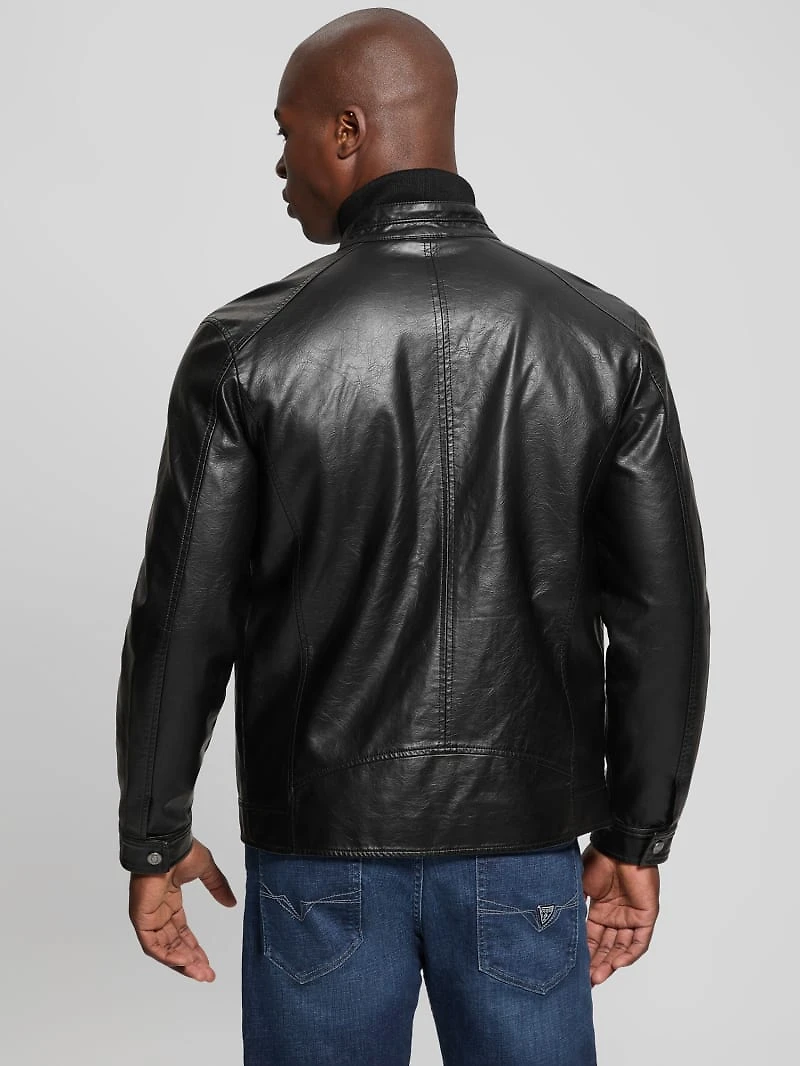 Faux-Leather Biker Jacket