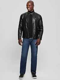 Faux-Leather Biker Jacket