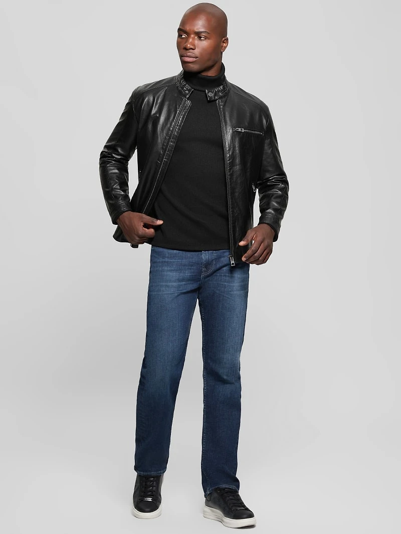 Faux-Leather Biker Jacket