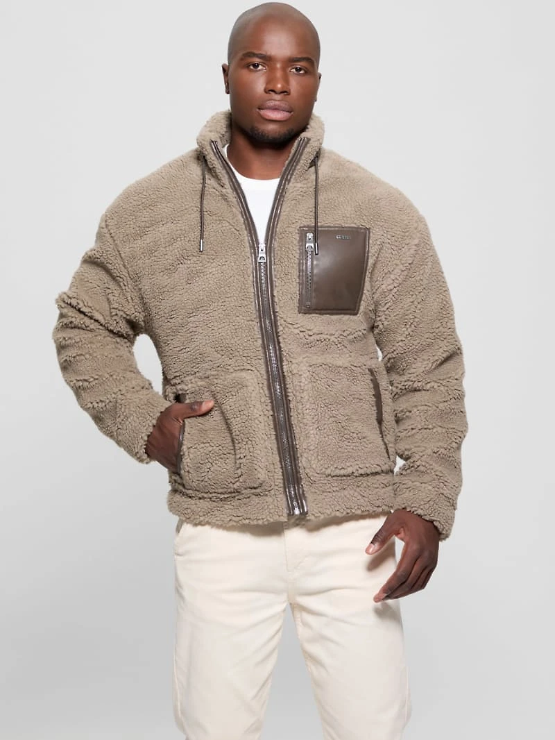 Faux-Sherpa Full-Zip Jacket