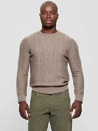 Eco Noah Crewneck Celtic Cable-Knit Sweater
