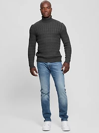 Eco Ezra Turtleneck Cable-Knit Sweater