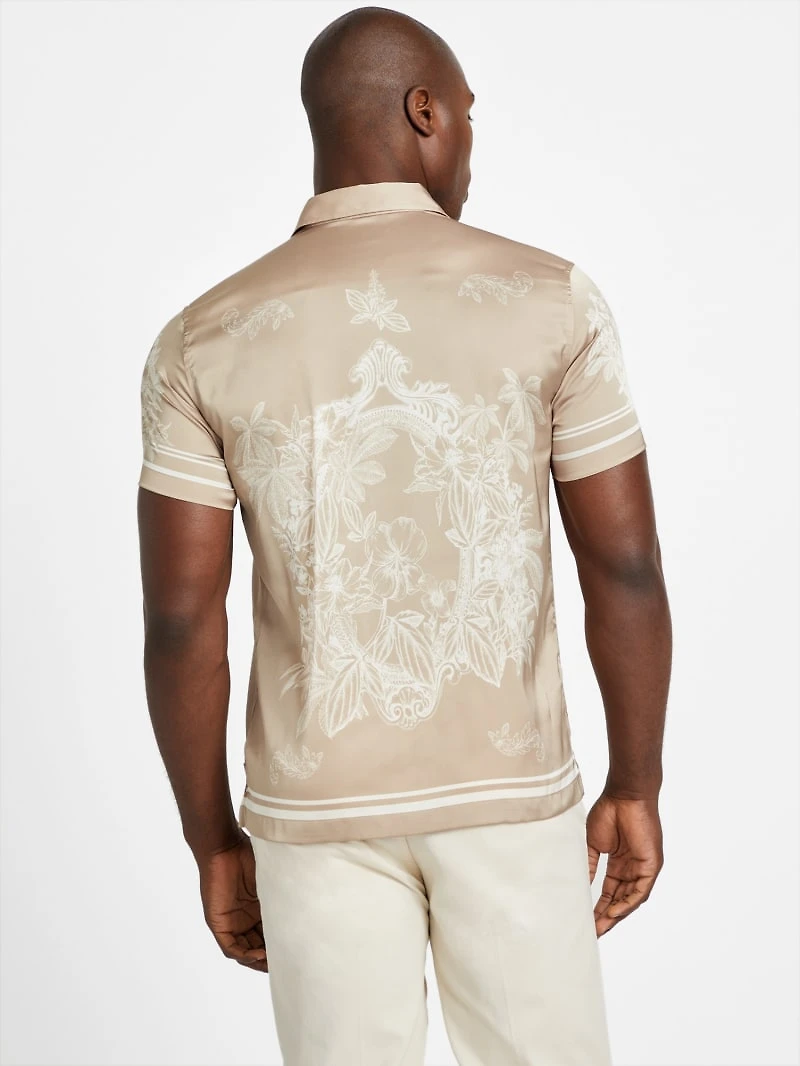 Eco Floral Mirror Satin Shirt