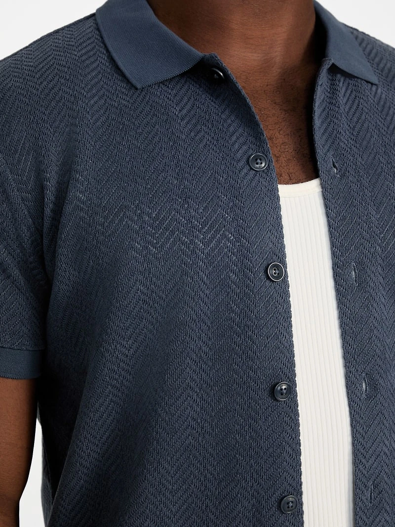 Eco Calvin Chevron-Knit Shirt